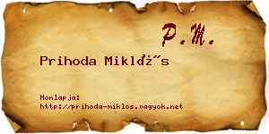 Prihoda Miklós névjegykártya