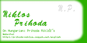 miklos prihoda business card